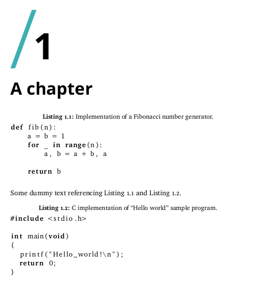 how to write c code in latex